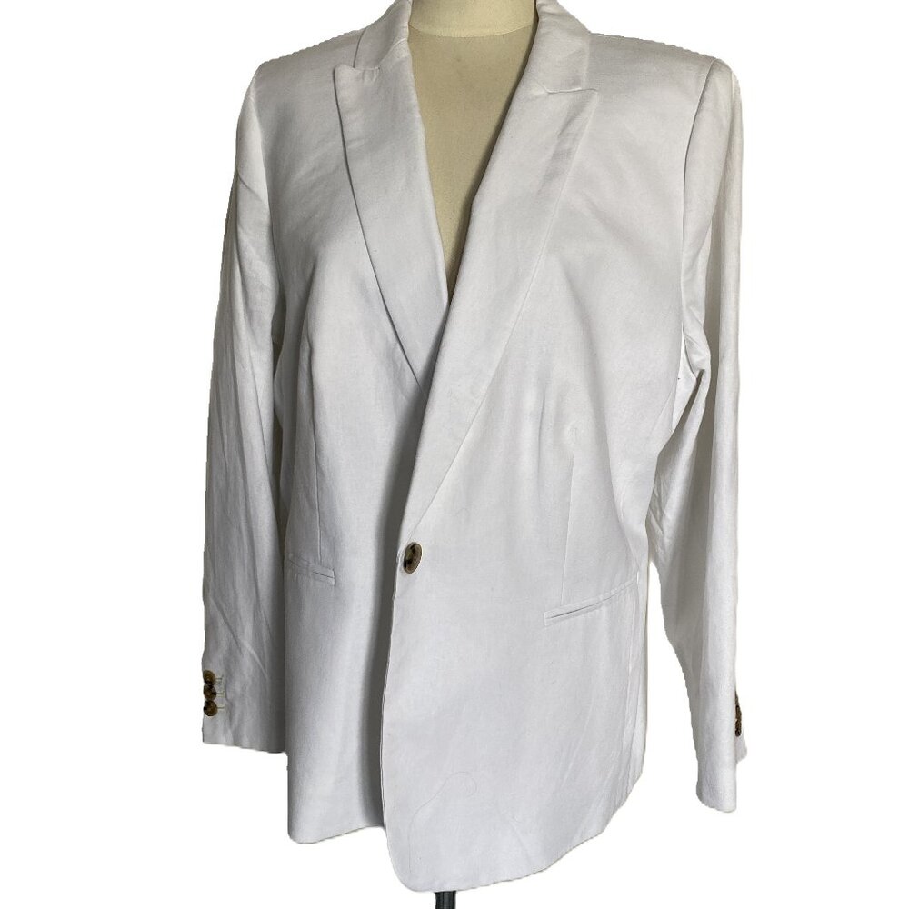 EUC J.CREW White Linen Blend Blazer sz 20